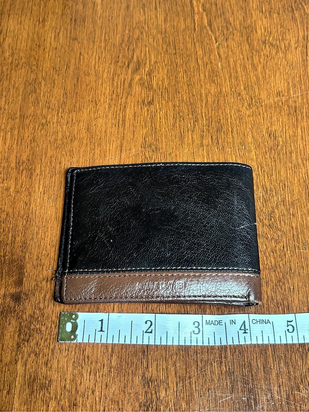 Vintage Perry Ellis Portfolio Two Tone Leather Bifold Wallet